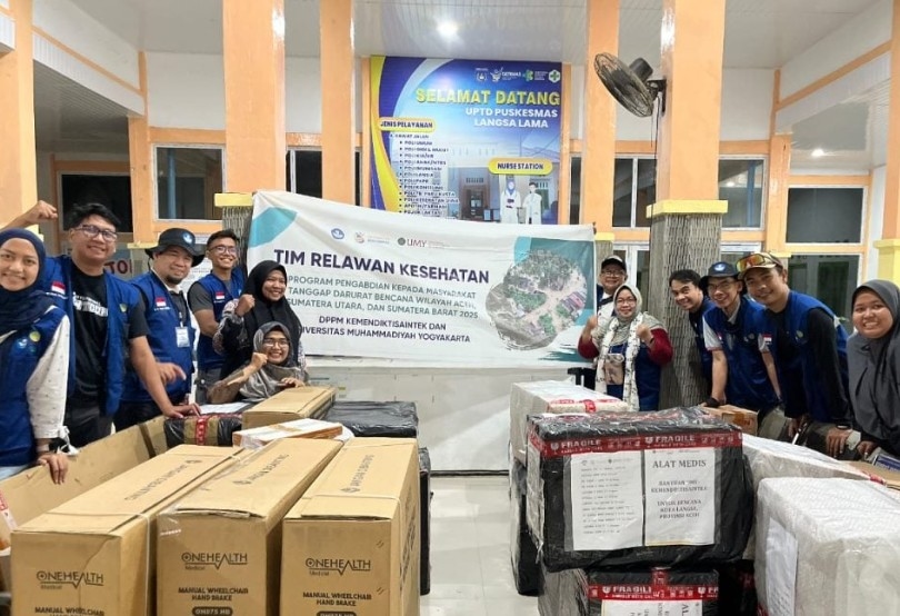 Tiba di Langsa Lama Aceh, Relawan Kemanusiaan UMY Bawa Total 900 Kg Bantuan Medis