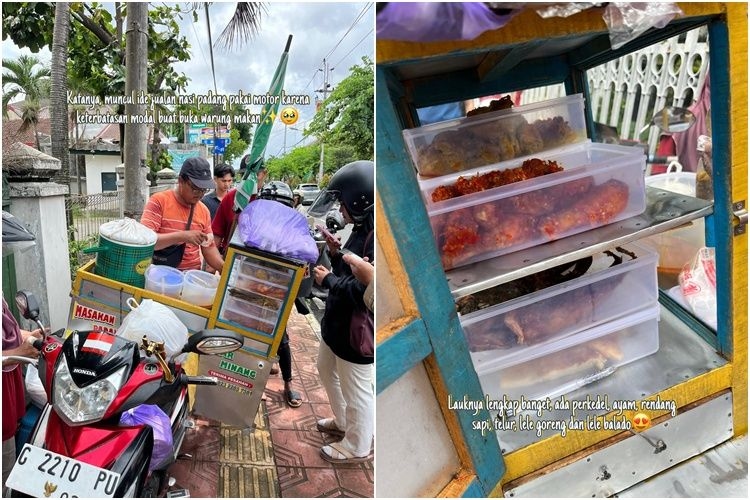 Nasi Padang Fajar Minang, Jualan Pakai Sepeda Motor Ludes 100 Porsi Sehari