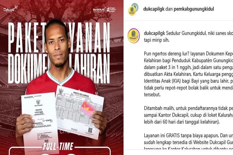 Tampilkan Bek Liverpool Van Dijk, Informasi Program Layanan Dokumen Dukcapil Gunungkidul Banjir Komentar Warganet