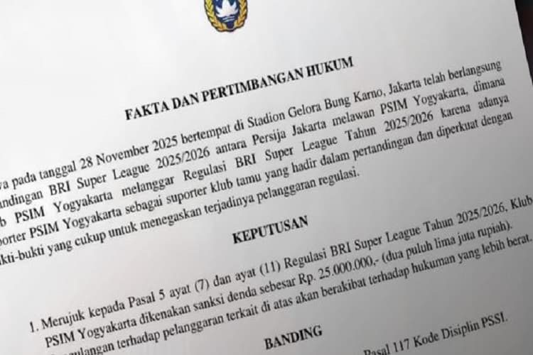 Suporter Hadir di GBK, PSIM Kena Denda Rp25 Juta