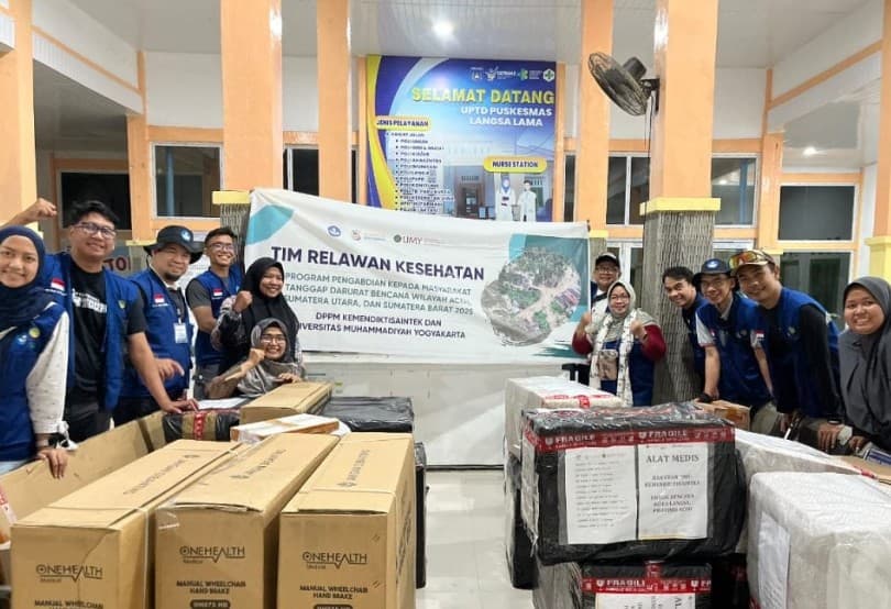 Tiba di Langsa Lama Aceh, Relawan Kemanusiaan UMY Bawa Total 900 Kg Bantuan Medis