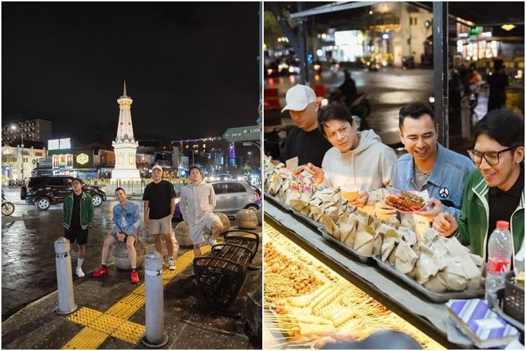 5 Potret Raffi, Ariel Noah Nyante di Jogja, Foto Depan Tugu dan Makan Angkringan