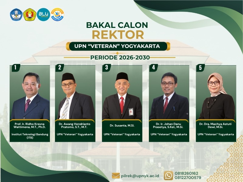 Ini Dia 5 Bakal Calon Rektor UPN “Veteran” Yogyakarta Periode 2026–2030