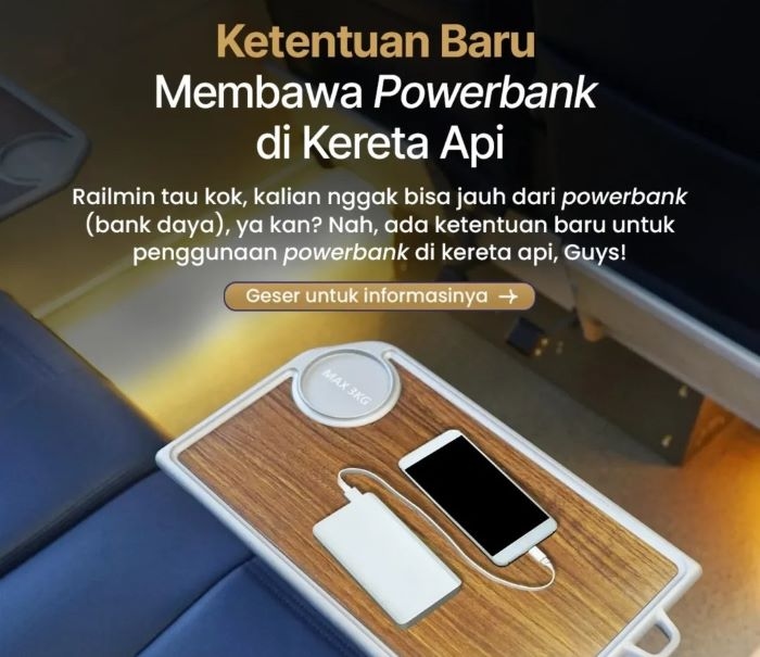 Simak Ketentuan Baru Membawa Powerbank di Kereta Api
